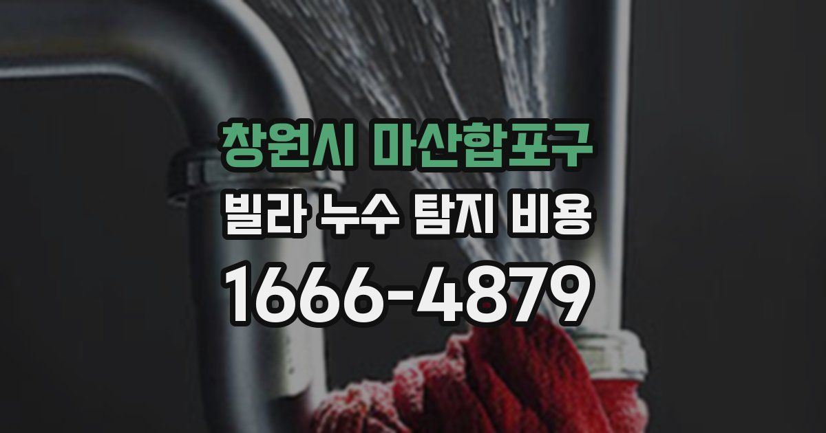 창원시 마산합포구 빌라 누수 탐지 비용