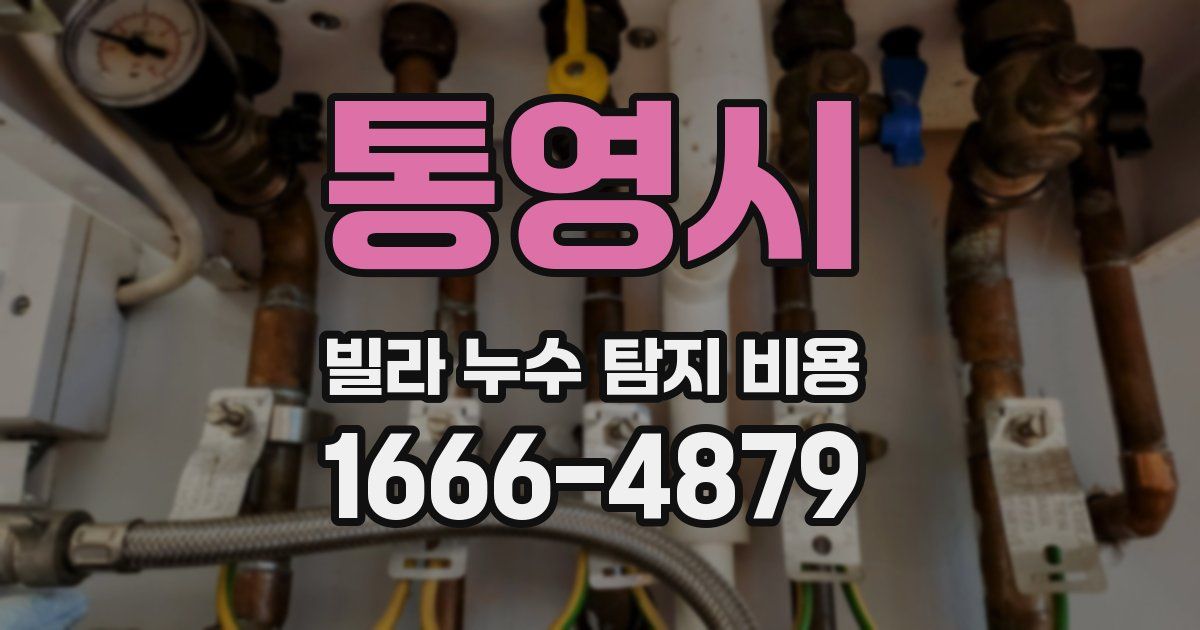 통영시 빌라 누수 탐지 비용