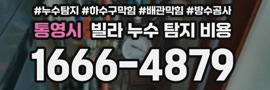 통영시 빌라 누수 탐지 비용