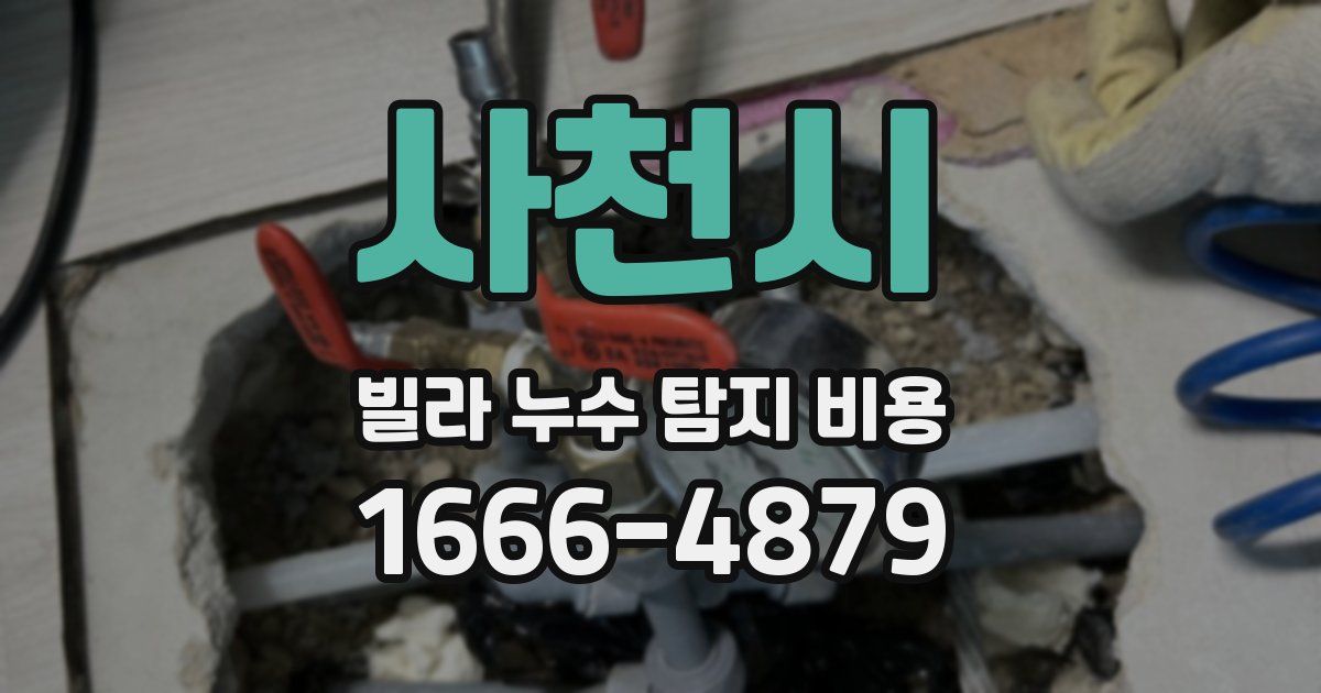 사천시 빌라 누수 탐지 비용