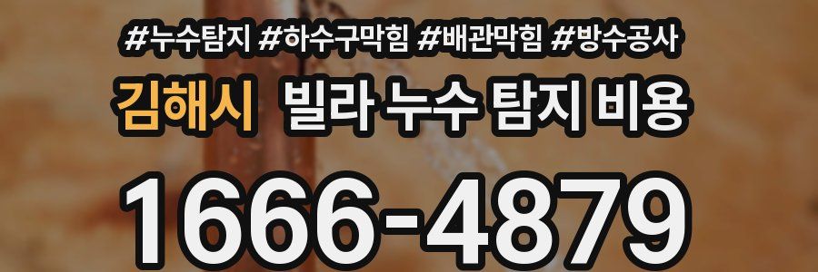 김해시 빌라 누수 탐지 비용
