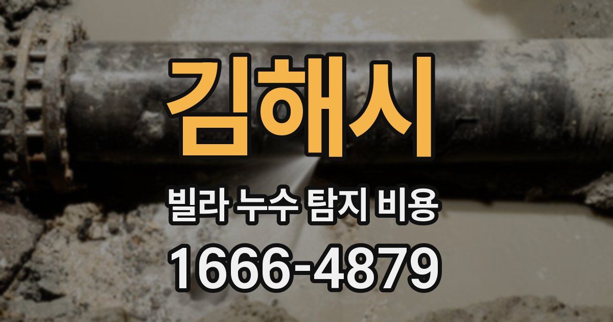 김해시 빌라 누수 탐지 비용