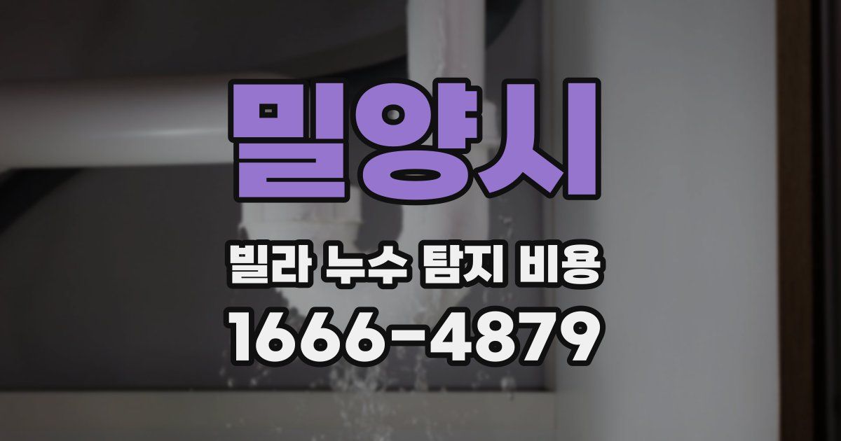 밀양시 빌라 누수 탐지 비용