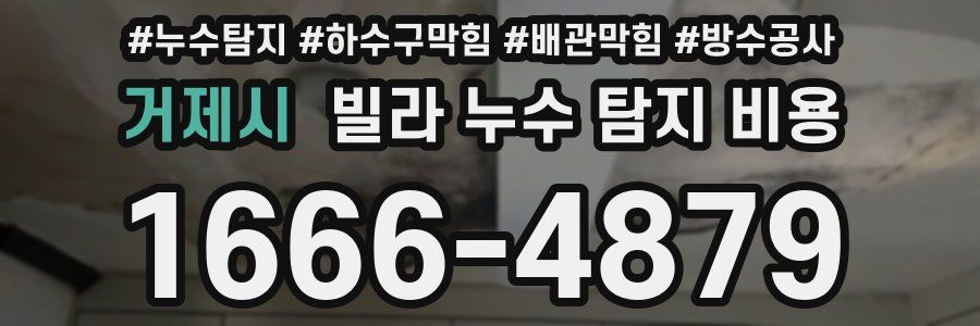 거제시 빌라 누수 탐지 비용