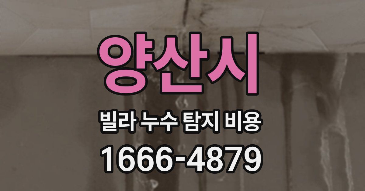 양산시 빌라 누수 탐지 비용