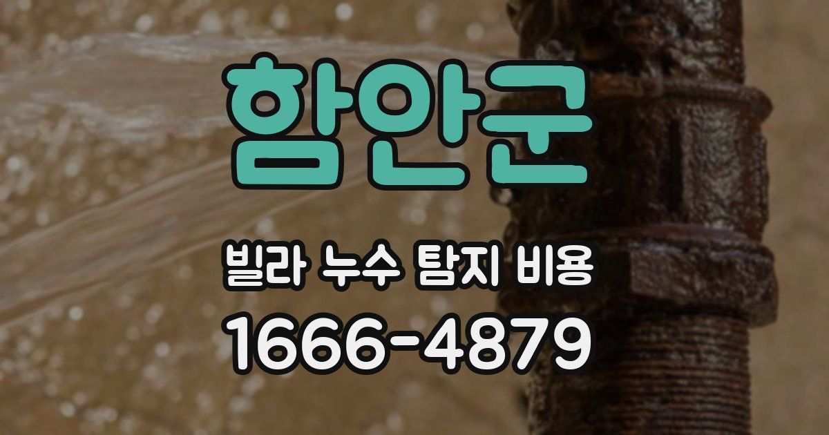 함안군 빌라 누수 탐지 비용
