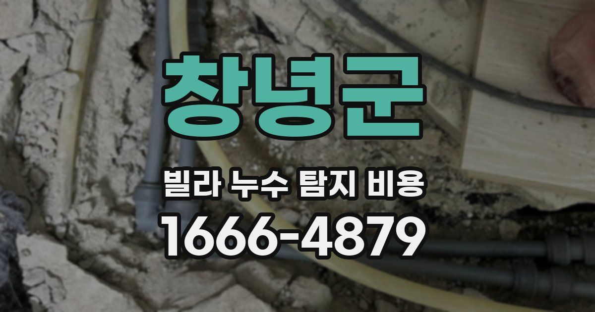 창녕군 빌라 누수 탐지 비용
