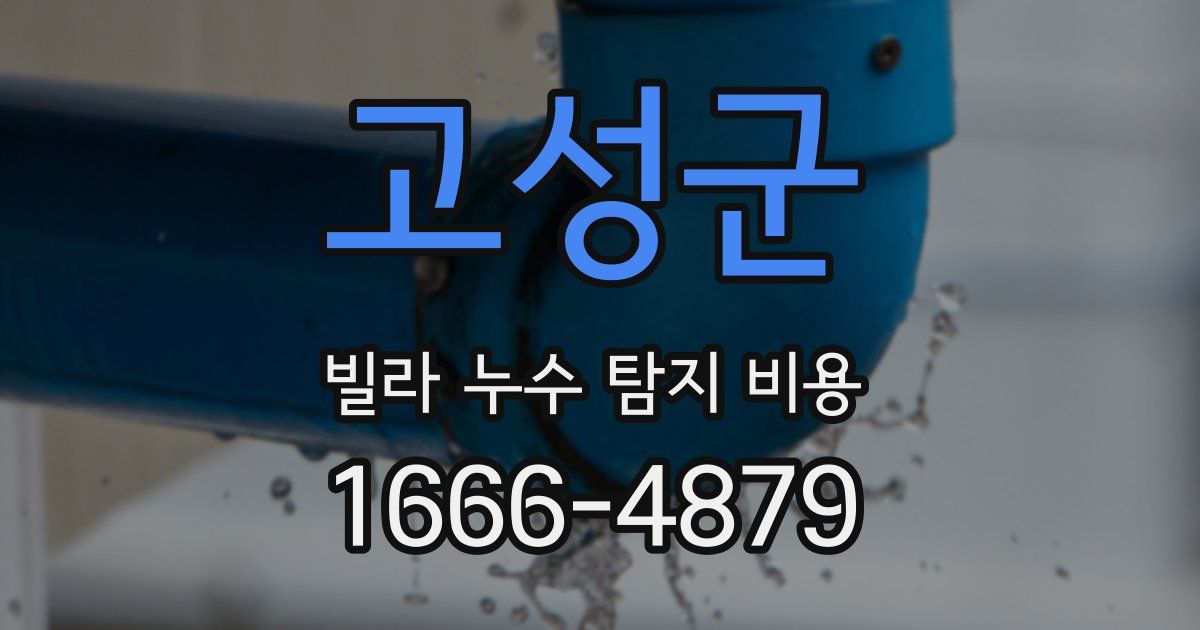 고성군 빌라 누수 탐지 비용