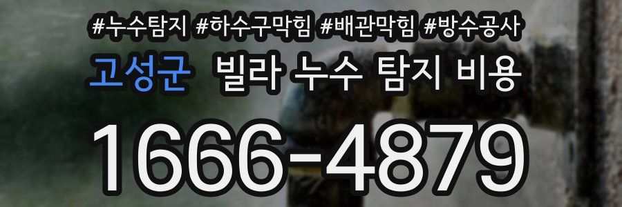 고성군 빌라 누수 탐지 비용