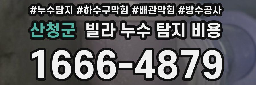 산청군 빌라 누수 탐지 비용