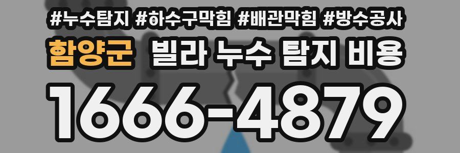 함양군 빌라 누수 탐지 비용