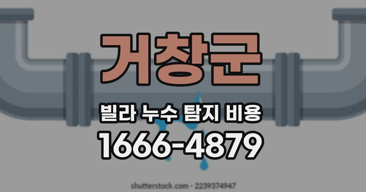 거창군 빌라 누수 탐지 비용
