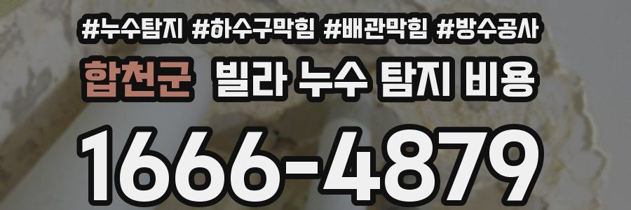 합천군 빌라 누수 탐지 비용