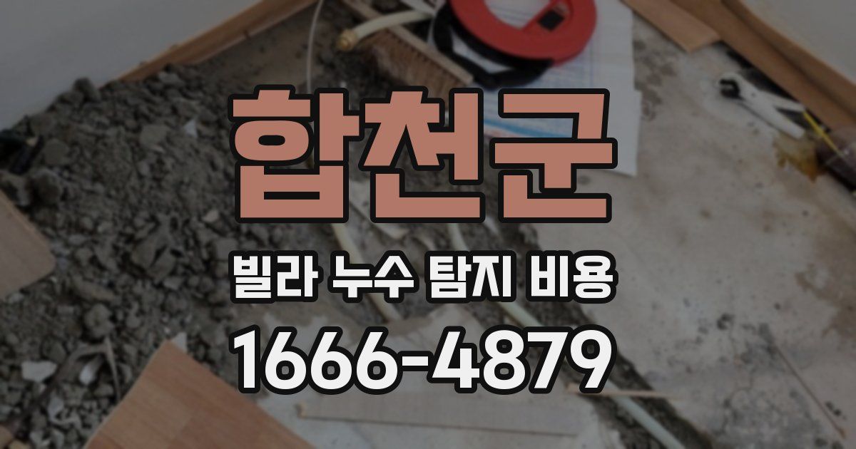 합천군 빌라 누수 탐지 비용