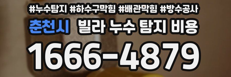 춘천시 빌라 누수 탐지 비용