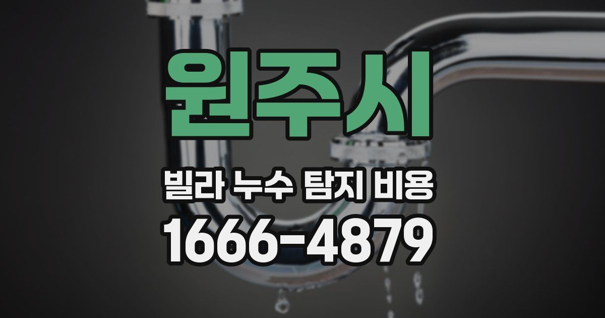 원주시 빌라 누수 탐지 비용
