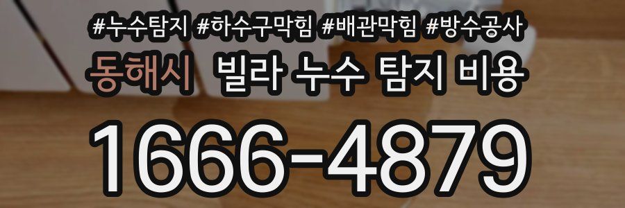 동해시 빌라 누수 탐지 비용
