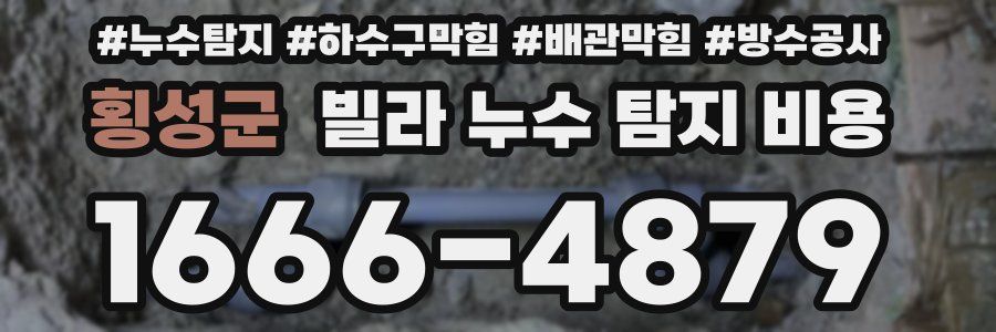 횡성군 빌라 누수 탐지 비용