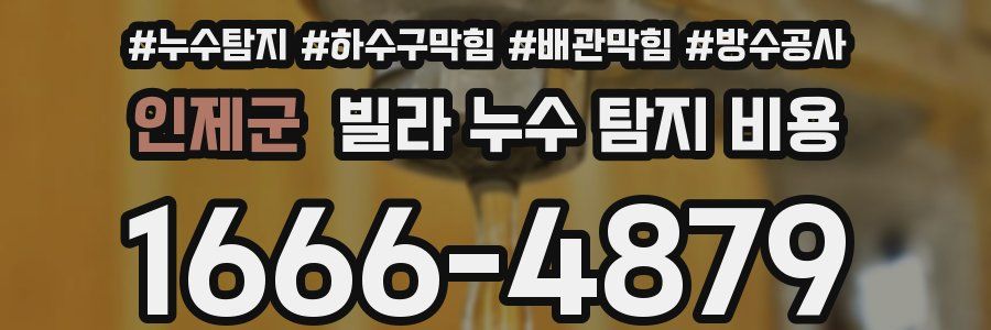 인제군 빌라 누수 탐지 비용