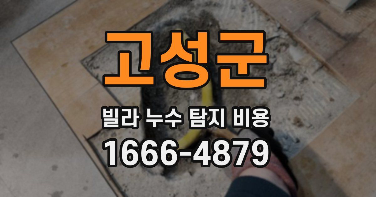 고성군 빌라 누수 탐지 비용