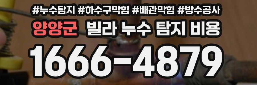 양양군 빌라 누수 탐지 비용