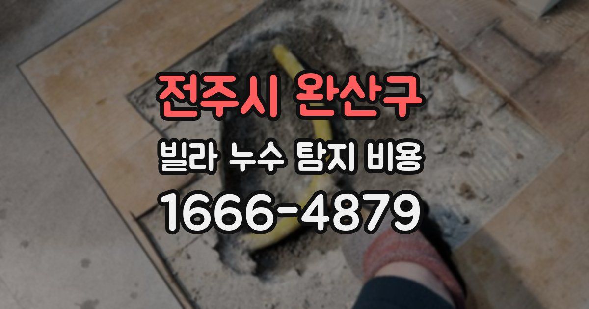 전주시 완산구 빌라 누수 탐지 비용