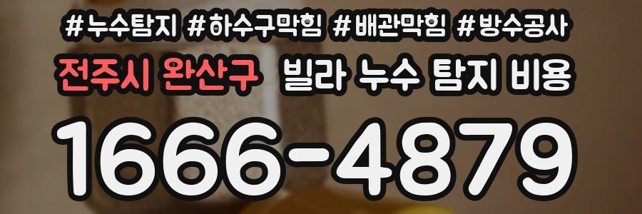 전주시 완산구 빌라 누수 탐지 비용