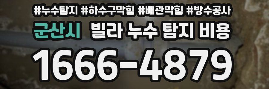 군산시 빌라 누수 탐지 비용