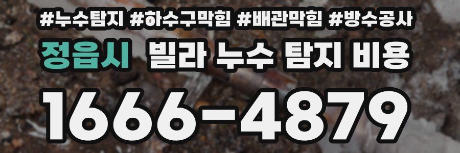 정읍시 빌라 누수 탐지 비용
