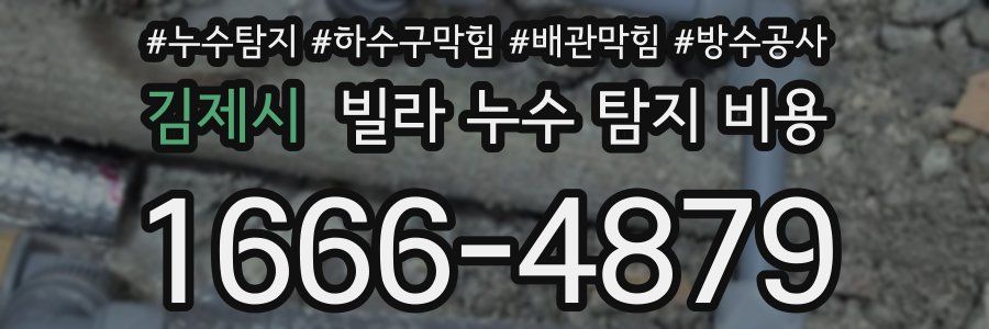 김제시 빌라 누수 탐지 비용
