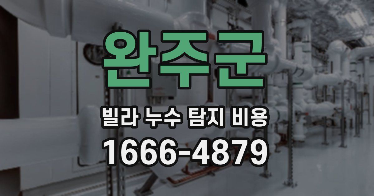 완주군 빌라 누수 탐지 비용