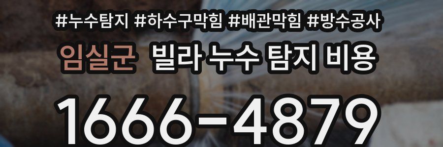 임실군 빌라 누수 탐지 비용