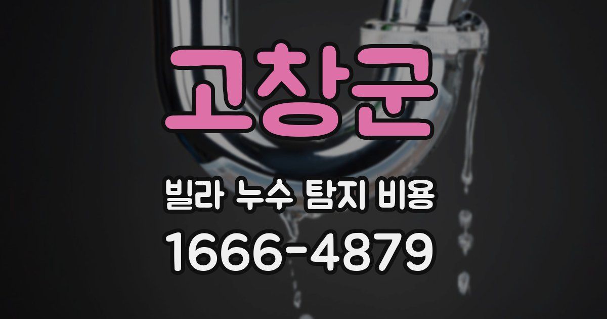 고창군 빌라 누수 탐지 비용