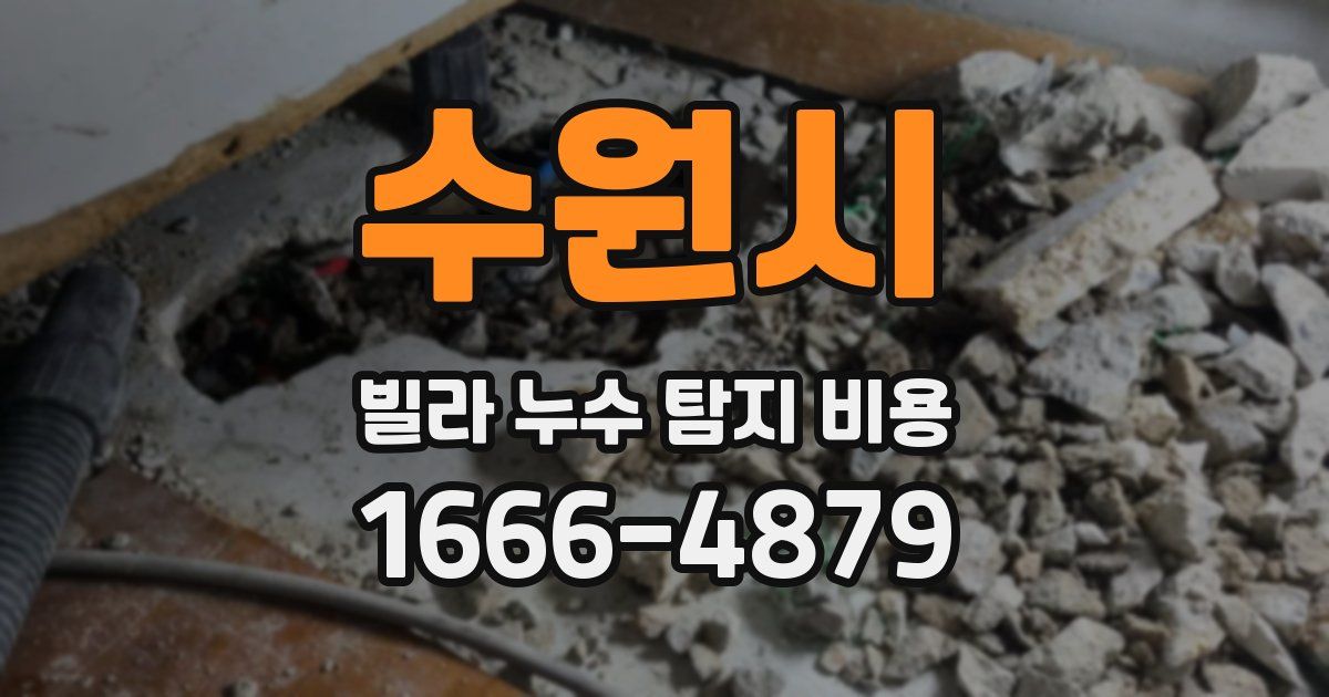 수원시 빌라 누수 탐지 비용