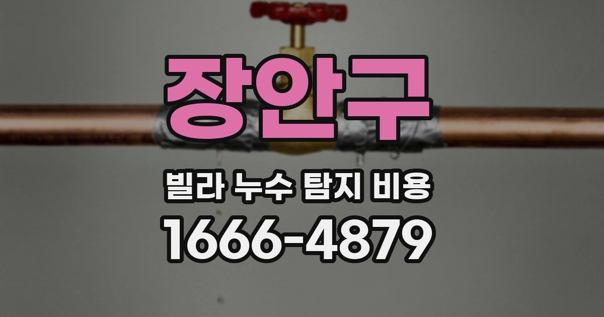 장안구 빌라 누수 탐지 비용