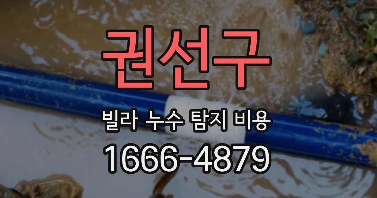 권선구 빌라 누수 탐지 비용