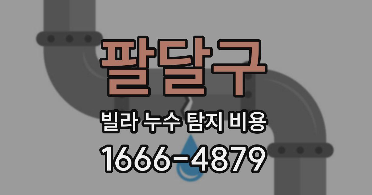 팔달구 빌라 누수 탐지 비용