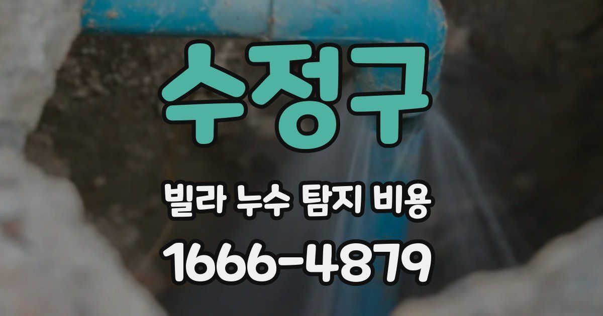 수정구 빌라 누수 탐지 비용