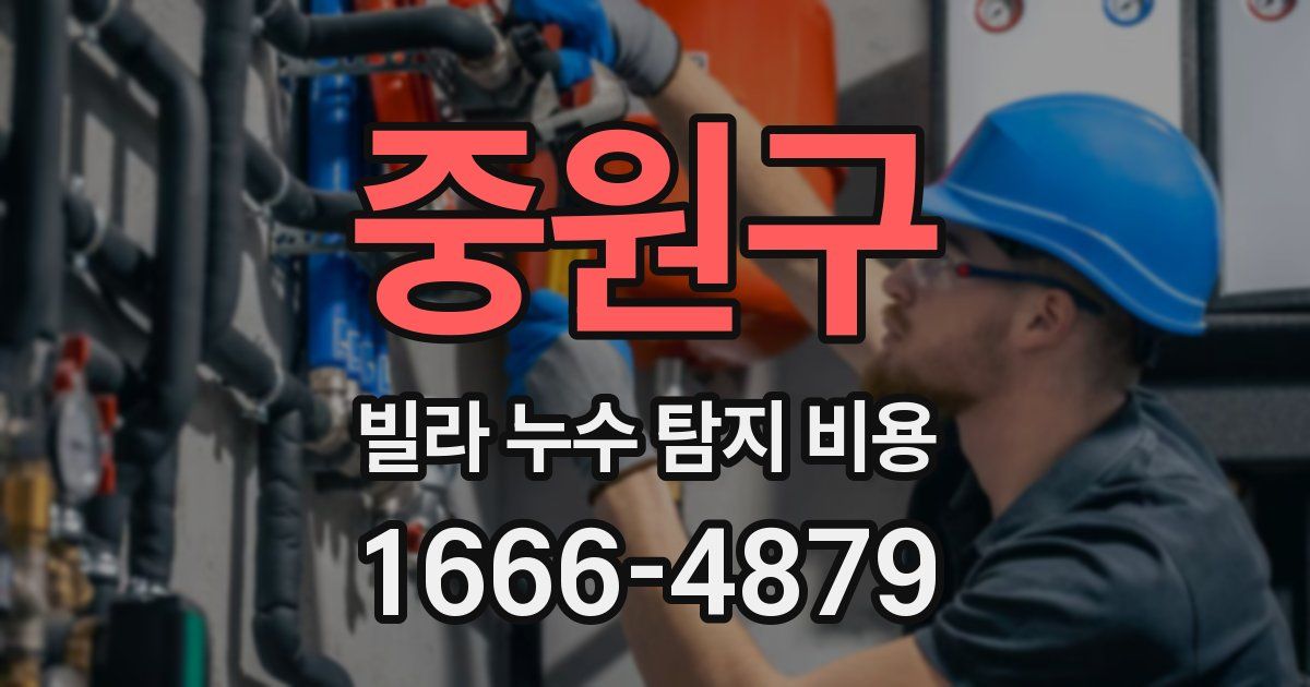 중원구 빌라 누수 탐지 비용