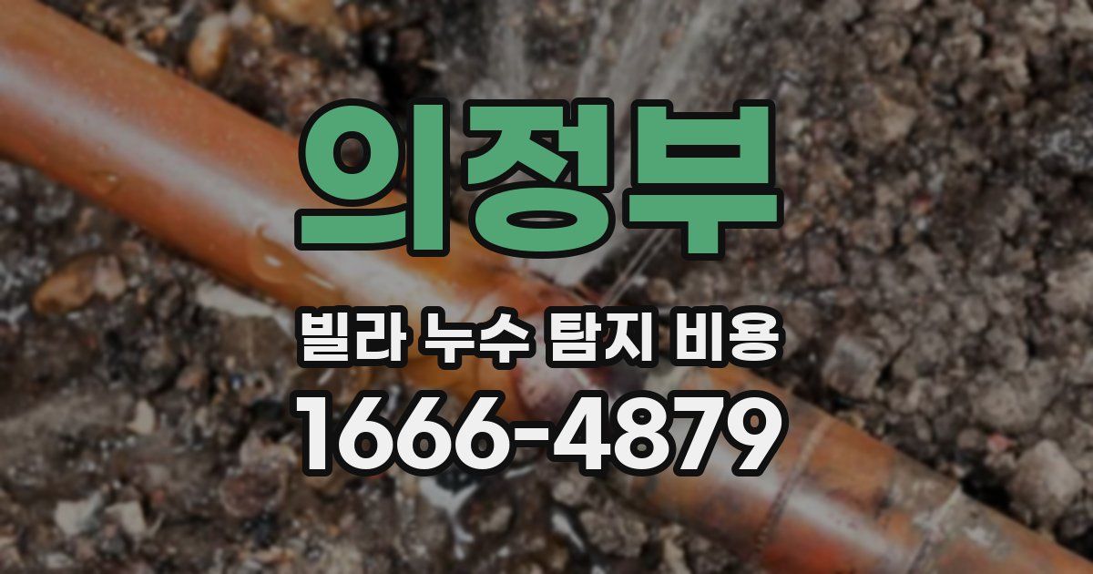 의정부 빌라 누수 탐지 비용