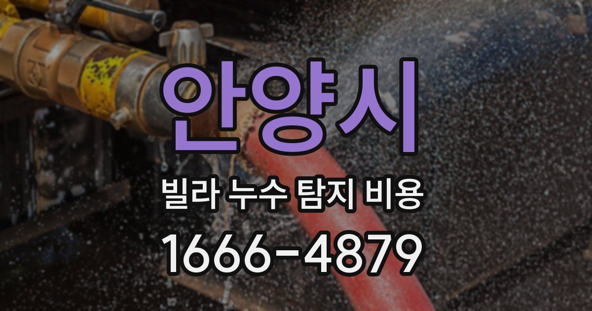 안양시 빌라 누수 탐지 비용