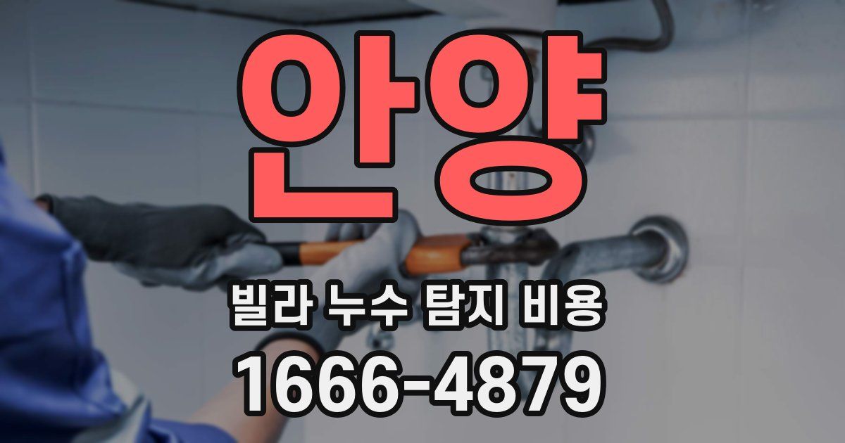 안양 빌라 누수 탐지 비용