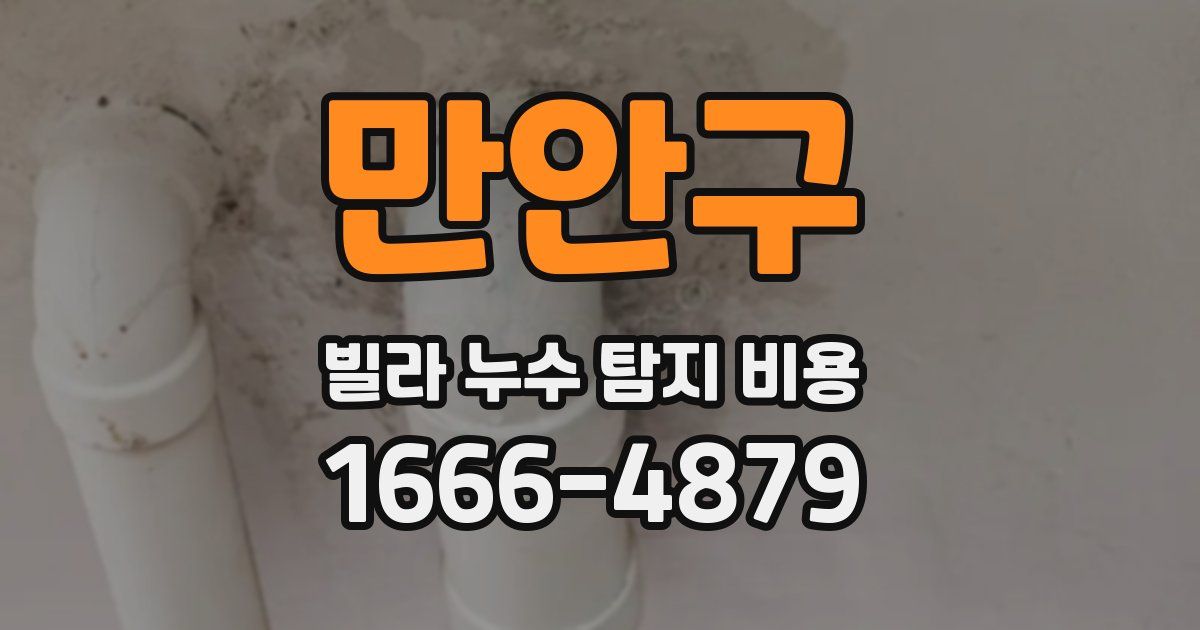 만안구 빌라 누수 탐지 비용