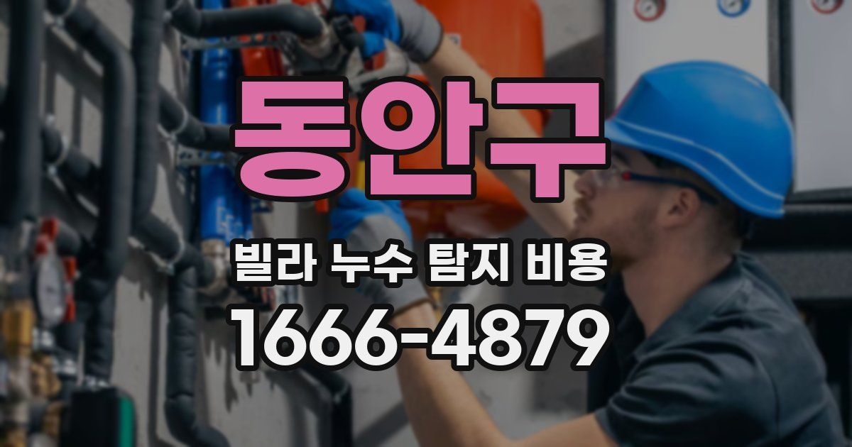 동안구 빌라 누수 탐지 비용