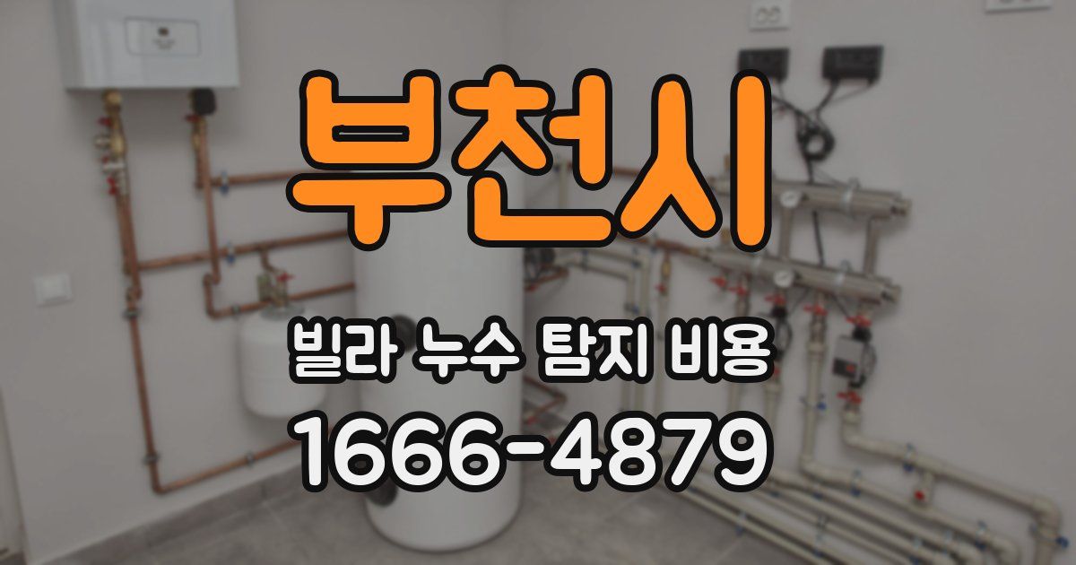 부천시 빌라 누수 탐지 비용