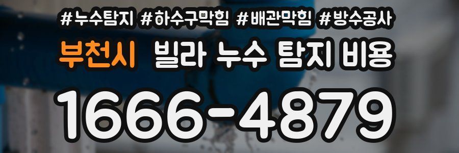 부천시 빌라 누수 탐지 비용