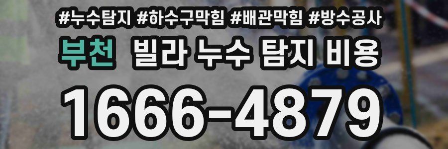 부천 빌라 누수 탐지 비용