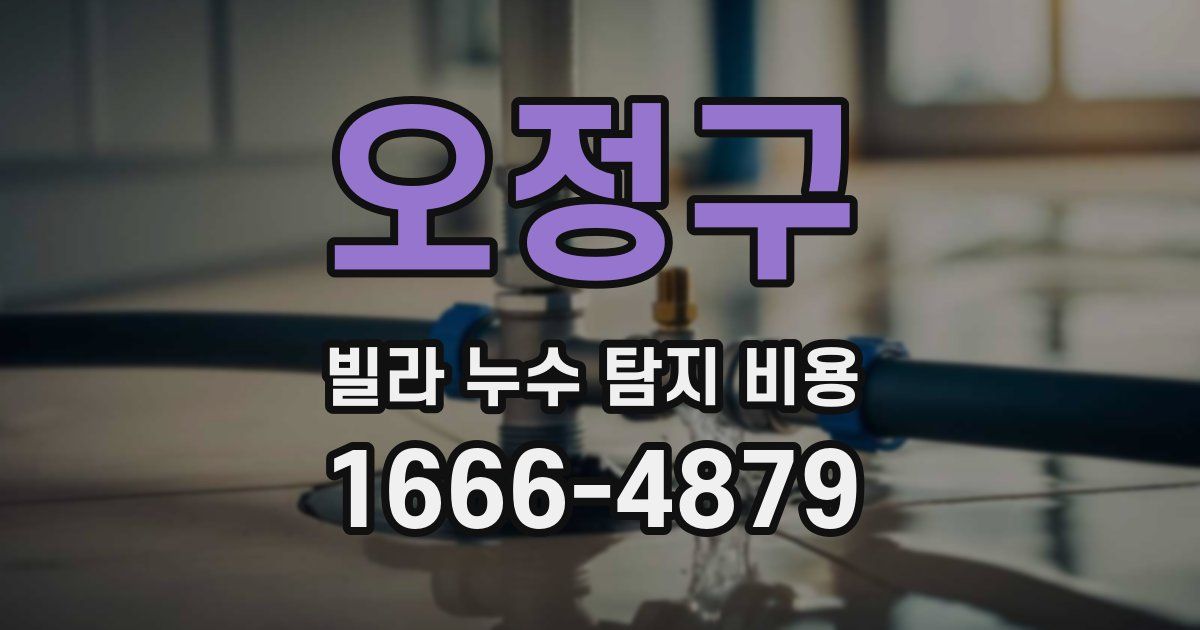 오정구 빌라 누수 탐지 비용