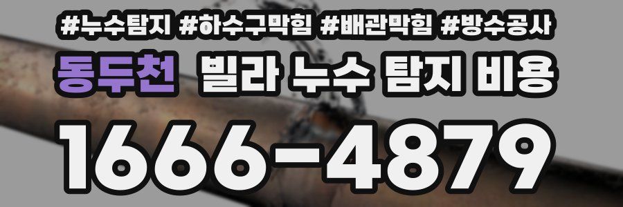 동두천 빌라 누수 탐지 비용