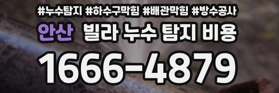 안산 빌라 누수 탐지 비용